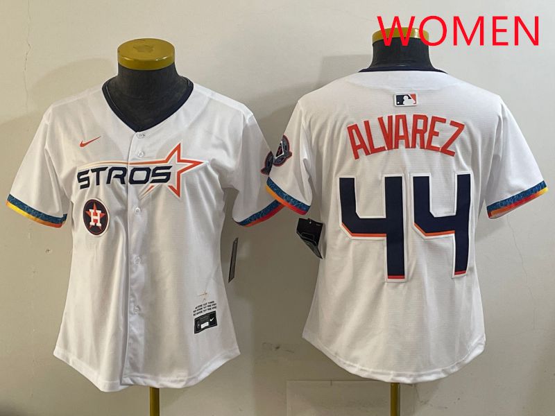 Women Houston Astros #44 Alvarez White Fourth generation Joint Name 2025 Nike MLB Jersey style 10